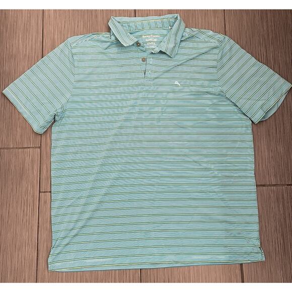 Tommy Bahama Men's IslandZone Blue Striped Polo Shirt Size XXL - Picture 1 of 5